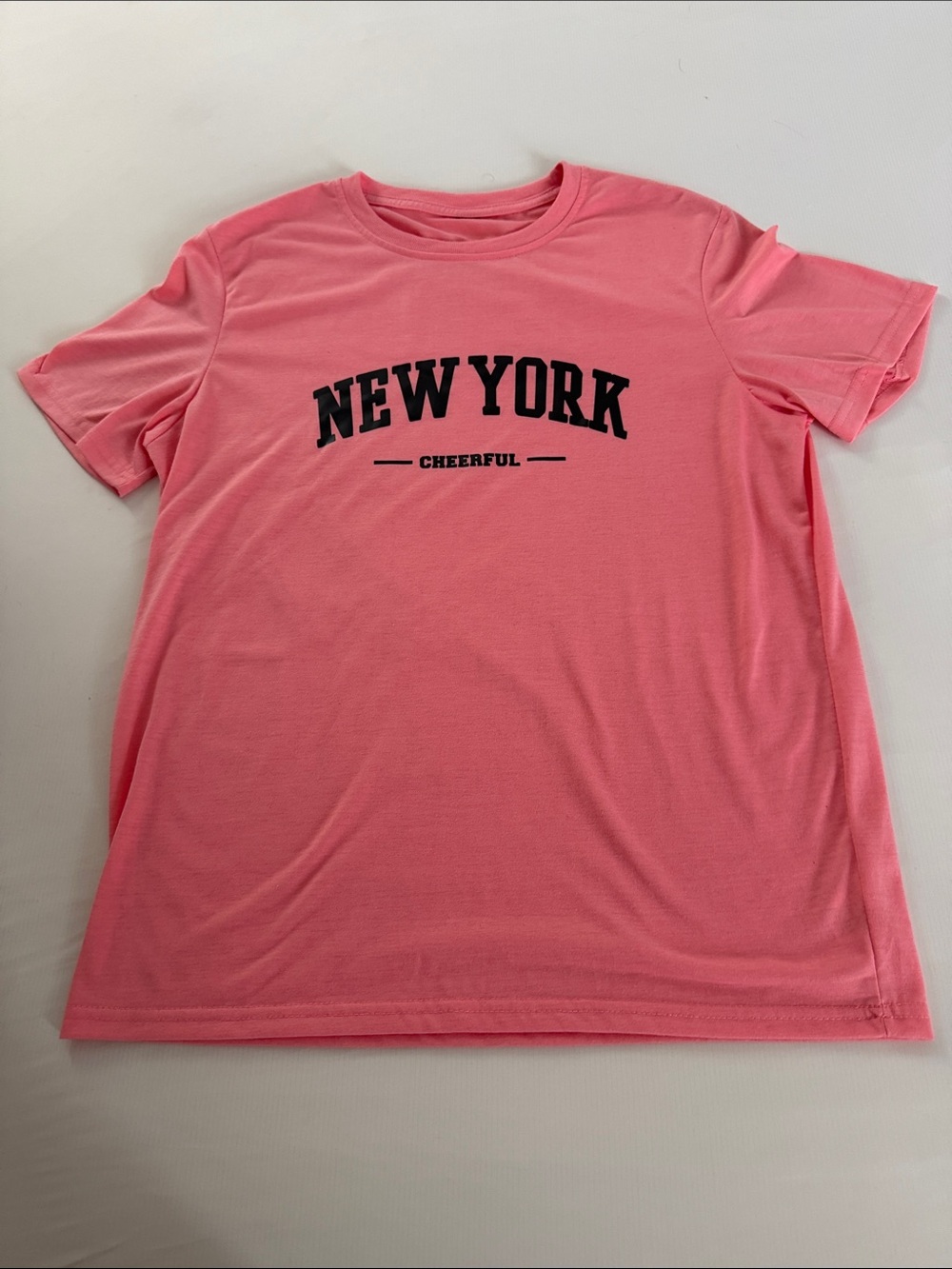 New York Men's Crew Neck T-Shirt - Coral Pink